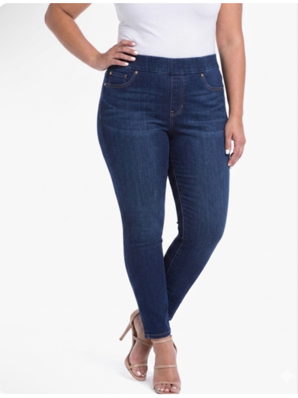 Liverpool Dark Wash Blue “The Capri” Pullon Jeans 16W